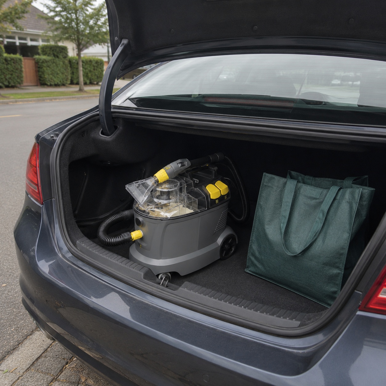 Kärcher Puzzi 8/1 fits in a car trunk